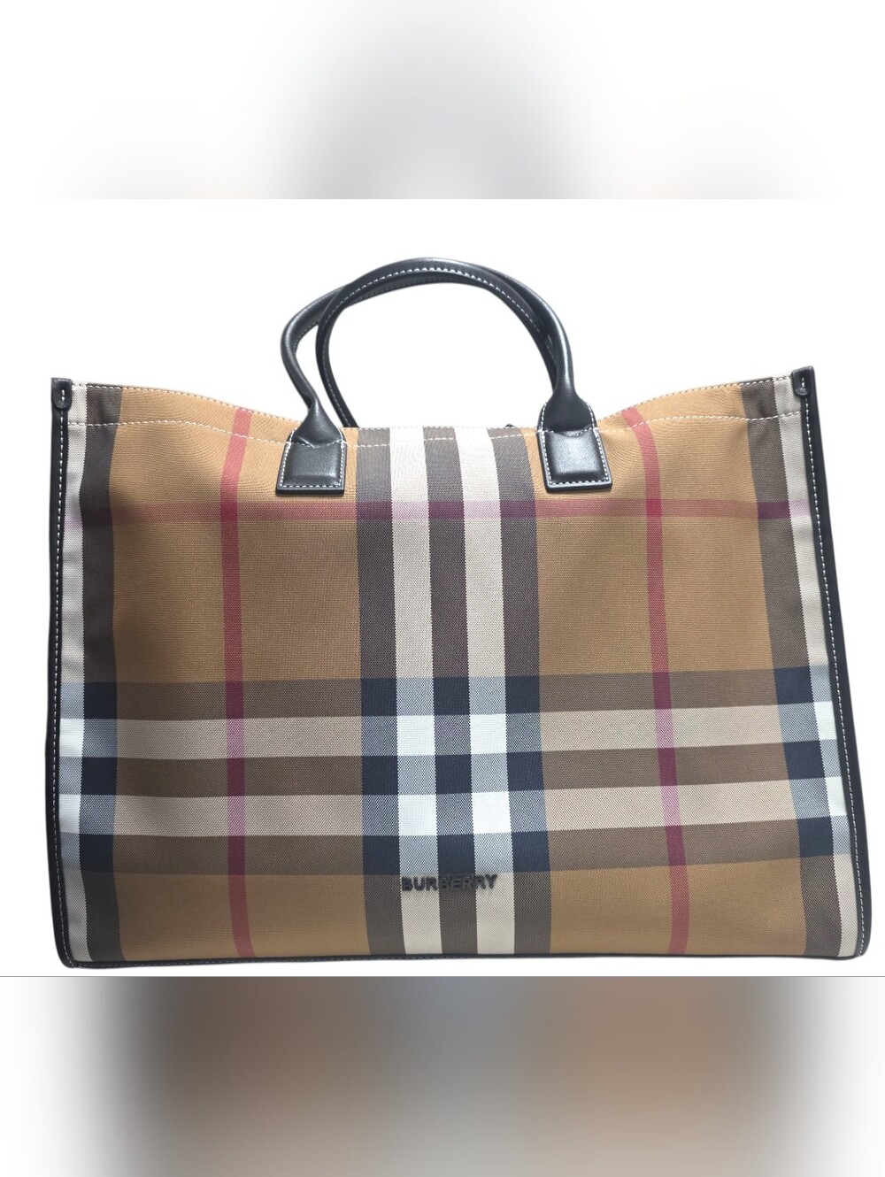Burberry Denny Giant Check Cotton Tote Bag